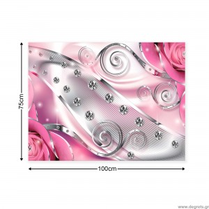 Εικόνα Canvas Ροζ floral διαμάντι 3D L
