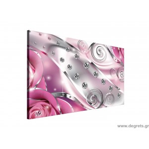 Εικόνα Canvas Ροζ floral διαμάντι 3D L