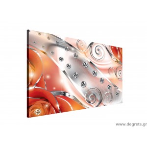 Εικόνα Canvas Πορτοκαλί λουλούδια διαμάντι 3D L
