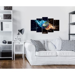 Σετ Εικόνα Canvas 5 κομμάτια Γη