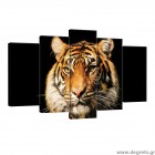 Σετ Εικόνα Canvas 5 κομμάτια Τίγρη 2 3D Σετ Εικόνα Canvas 5 κομμάτια Τίγρη 2 3D